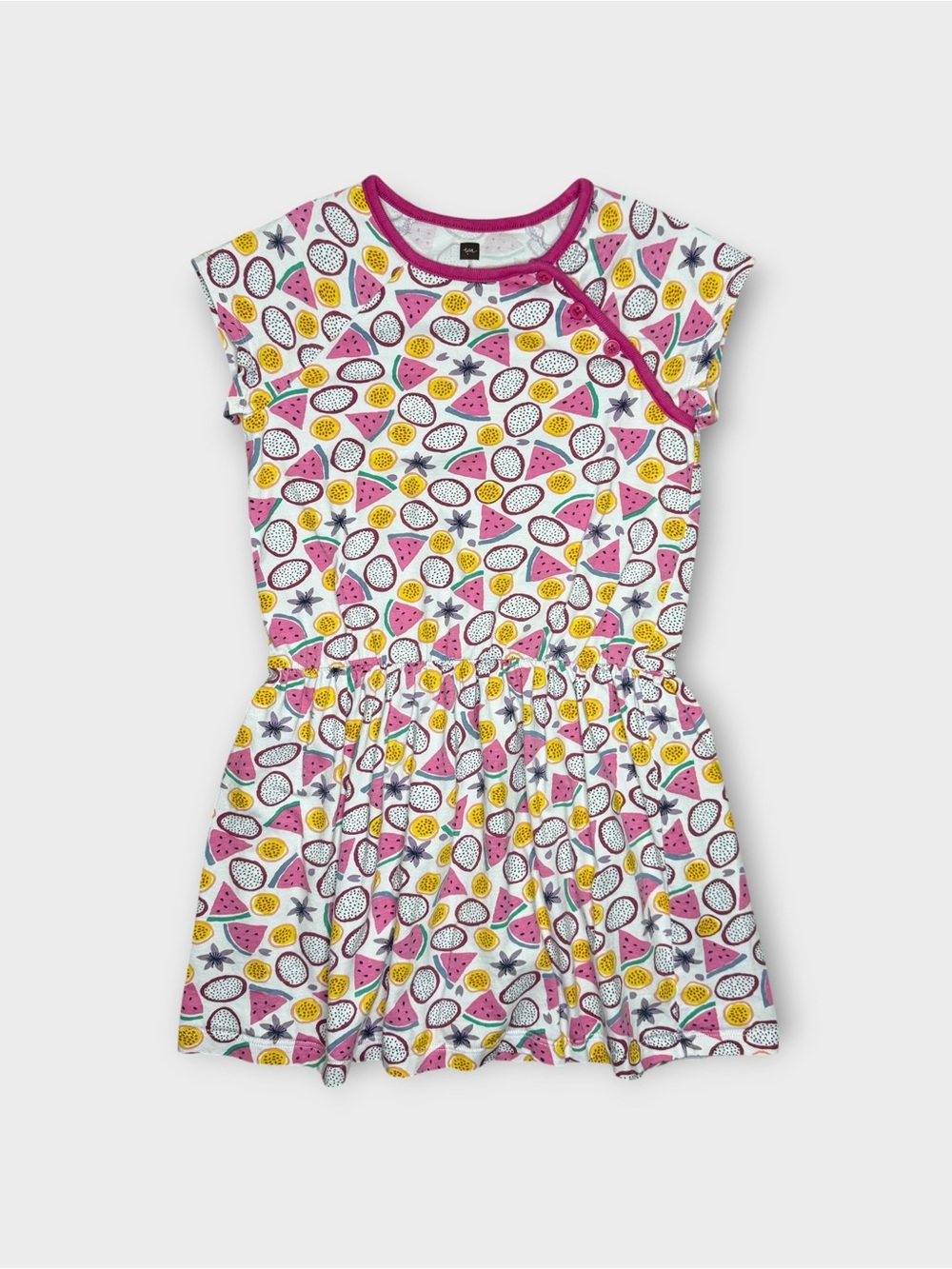 Tea Collection Tropical Fruit Pattern Sleeveless Dress
